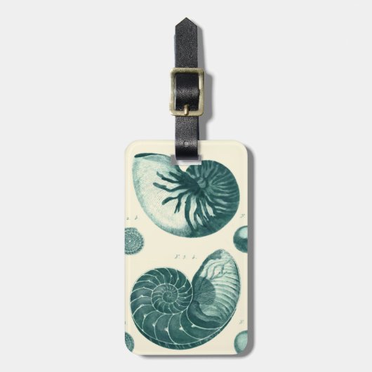 赤と緑のシーシェルアート ラゲッジタグ (正面縦)