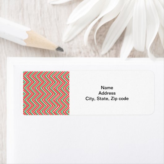 赤と緑のジグザグ ラベル (インサイチュ)