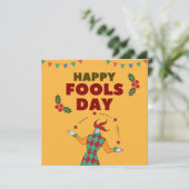 赤と緑のジャグリング道化師の陶芸 シーズンカード (スタンド正面)