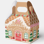 赤と緑のジンジャーブレッドハウス大きな好意ボックス フェイバーボックス (裏面)