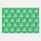 赤と緑のスイミング&ダイビング泳ぐ人クリスマス ラッピングペーパーシート (正面2)