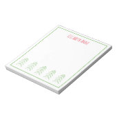 赤と緑のスカンジナビアのクリスマスツリー ノートパッド (回転)