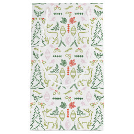 赤と緑のスカンジナビア様式抱き枕 スモールペーパーバッグ