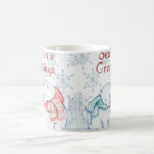 赤と緑のスカーフのかわいいホッキョクグマ コーヒーマグカップ (中央)