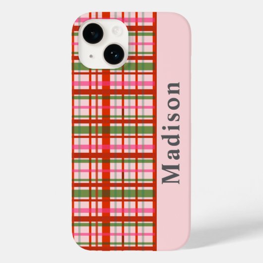 赤と緑のスコティッシュクリスマスタータンチェック Case-Mate iPhoneケース (裏面)