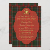 赤と緑のスチュアート タルタン プライド カスタム ウェディング 招待状 (正面/裏面)