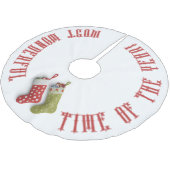 赤と緑のストッキング、最も素晴らしい時間 ブラッシュドポリエステルツリースカート (アングル)