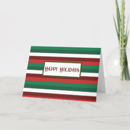 赤と緑のストライプのクリスマスカード サンキューカード