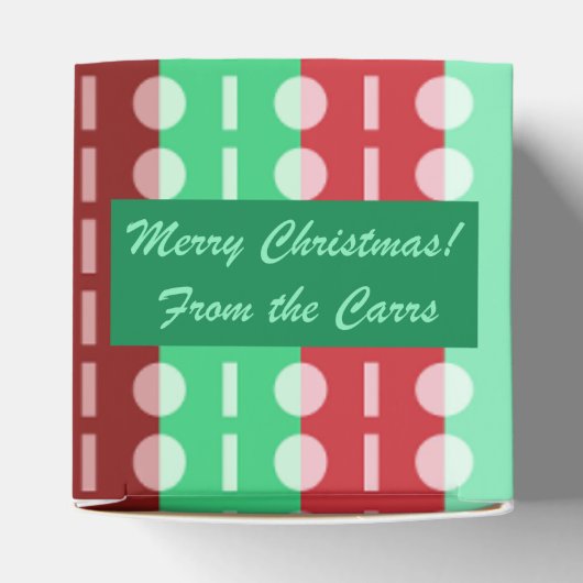 赤と緑のストライプクリスマスサークルクラシック フェイバーボックス (上部)