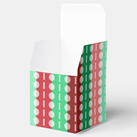 赤と緑のストライプクリスマスサークルクラシック フェイバーボックス (オープン)