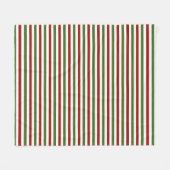 赤と緑のストライプクリスマスフリースブランケット フリースブランケット (正面(横))