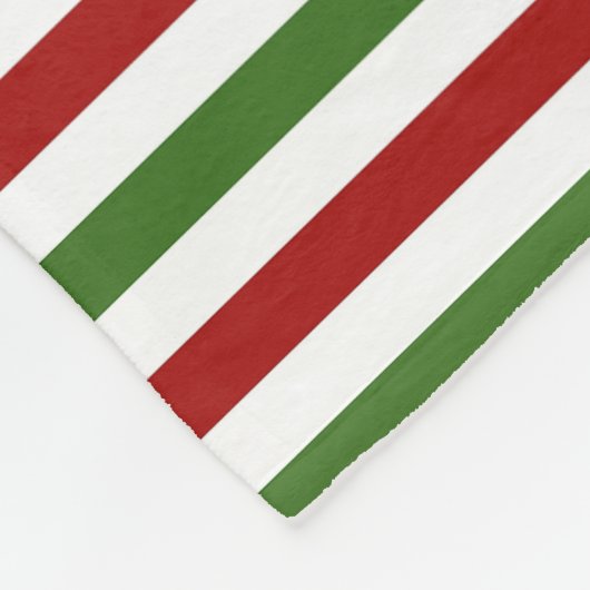 赤と緑のストライプクリスマスフリースブランケット フリースブランケット (角)