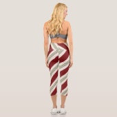 赤と緑のストライプクリスマス カプリレギンス (裏面)