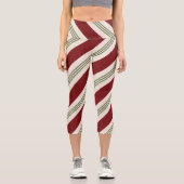 赤と緑のストライプクリスマス カプリレギンス (正面)