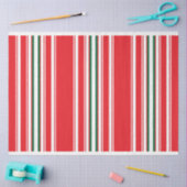 赤と緑のストライプティッシュペーパー 薄葉紙 (クラフト)