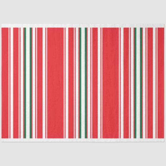 赤と緑のストライプティッシュペーパー 薄葉紙 (正面)