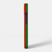 赤と緑のストライプデザイン iPhoneケース (左側面)