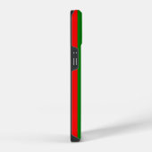 赤と緑のストライプデザイン iPhoneケース (右側面)