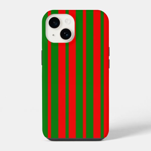 赤と緑のストライプデザイン iPhoneケース (裏面)