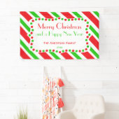 赤と緑のストライプパターン 横断幕 (インサイチュ)