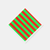 赤と緑のストライプ柄 スタンダードカクテルナプキン (角)