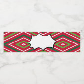 赤と緑のストライプ水ボトルラベル ペットボトルラベル (シングルラベル)