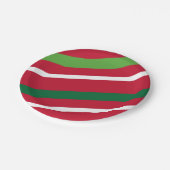 赤と緑のストライプ紙プレート ペーパープレート (アングル)