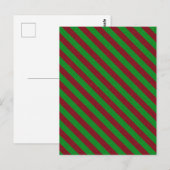 赤と緑のストライプ ギャラクシー ポストカード (正面/裏面)