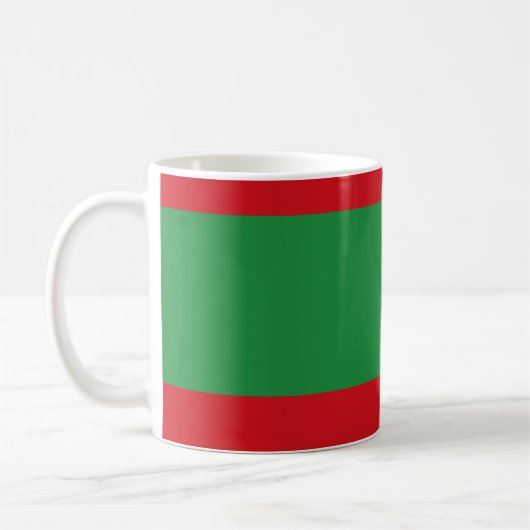 赤と緑のストライプ コーヒーマグカップ (左)