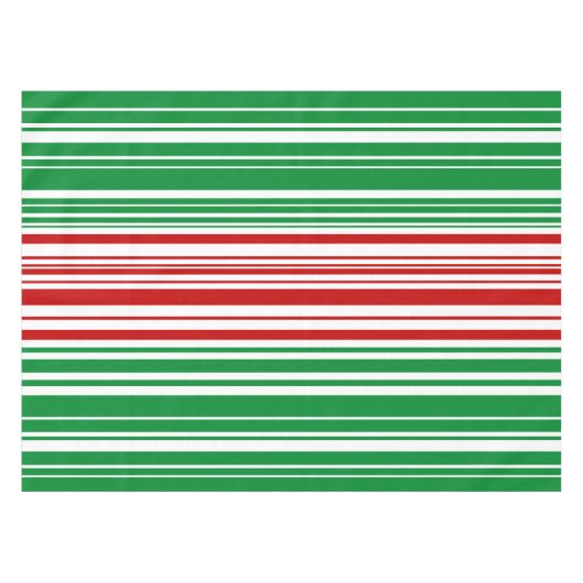 赤と緑のストライプ テーブルクロス (正面(横))