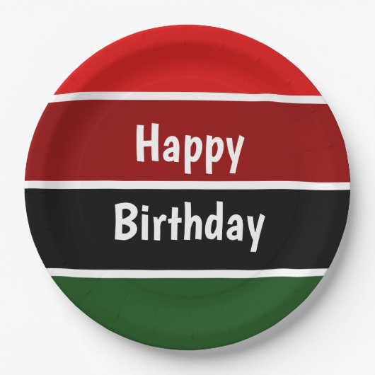 赤と緑のストライプ ペーパープレート (正面)