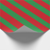 赤と緑のストライプ ラッピングペーパー (角)