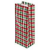 赤と緑のストライプ ワインギフトバッグ (裏面アングル)
