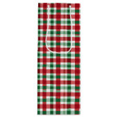 赤と緑のストライプ ワインギフトバッグ (正面)