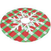 赤と緑のスノーフレークのクリスマスツリースカート ブラッシュドポリエステルツリースカート (アングル)