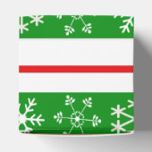 赤と緑のスノーフレークのトリートボックス フェイバーボックス (上部)