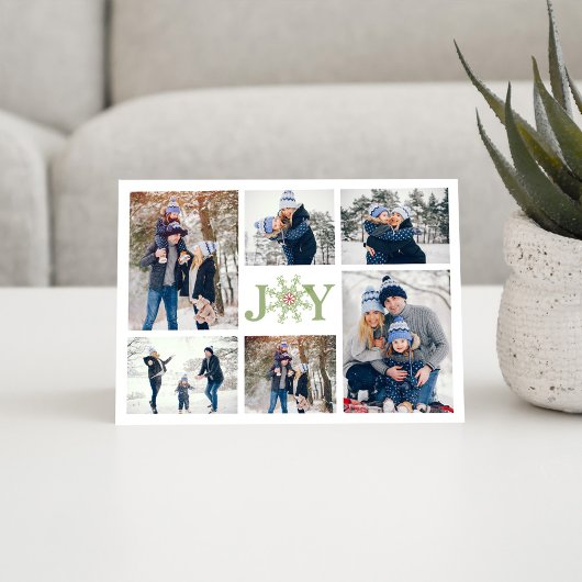 赤と緑のスノーフレークの喜び数々の写真 シーズンカード