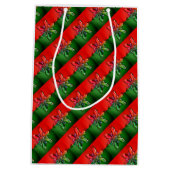 赤と緑のスノーフレークオーナメント抱き枕 ミディアムペーパーバッグ (裏面)