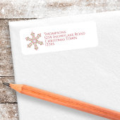 赤と緑のスノーフレーククリスマス差出人住所 ラベル