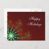 赤と緑のスノーフレークビジネスホリデー シーズンポストカード (正面/裏面)