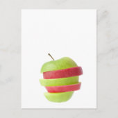 赤と緑のスライスしたリンゴ ポストカード (正面)