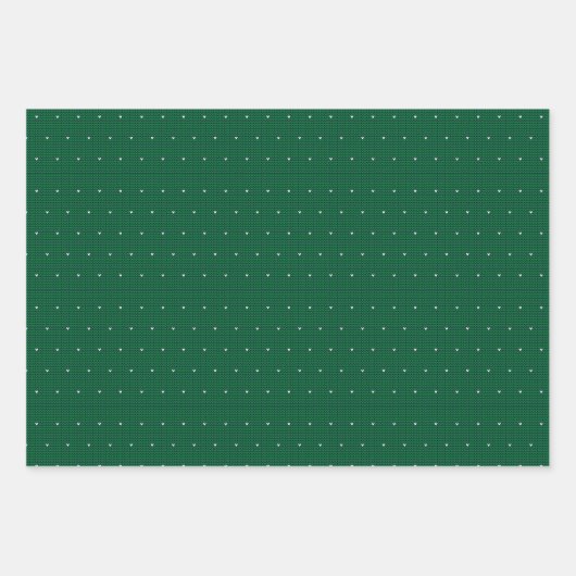 赤と緑のセーター編み模様 ラッピングペーパーシート (正面3)