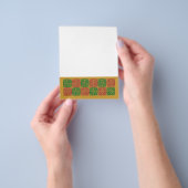 赤と緑のタイルアートの金ゴールドパターン チラシ (手)