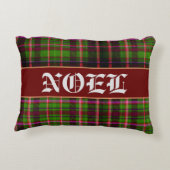赤と緑のタルテンクリスマスアクセント枕 アクセントクッション (裏面)