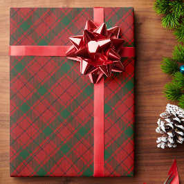 赤と緑のタータンチェックプレイドクリスマスプレゼント ラッピングペーパー
