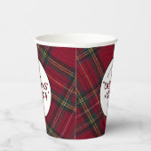 赤と緑のタータンチェックワンダーランド:クリスマスビベス 紙コップ (右)