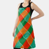 赤と緑のタータンチェック格子柄 エプロン (インサイチュ)