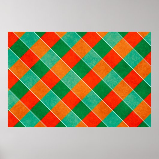 赤と緑のタータンチェック格子柄 ポスター (正面)