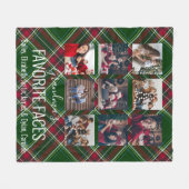 赤と緑のタータンチェックPlaid 9パーソナライズされた写真 フリースブランケット (正面(横))