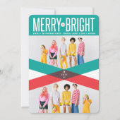 赤と緑のダブル矢印 メリーアンドブライト フォト シーズンカード (正面)